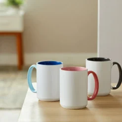 Abgeschrägter Keramiktassen-Rohling - Grau, 425 ml/15 oz. (1 Stk.)