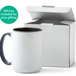 Abgeschrägter Keramiktassen-Rohling - Meerblau, 425 ml/15 oz. (1 Stk.)