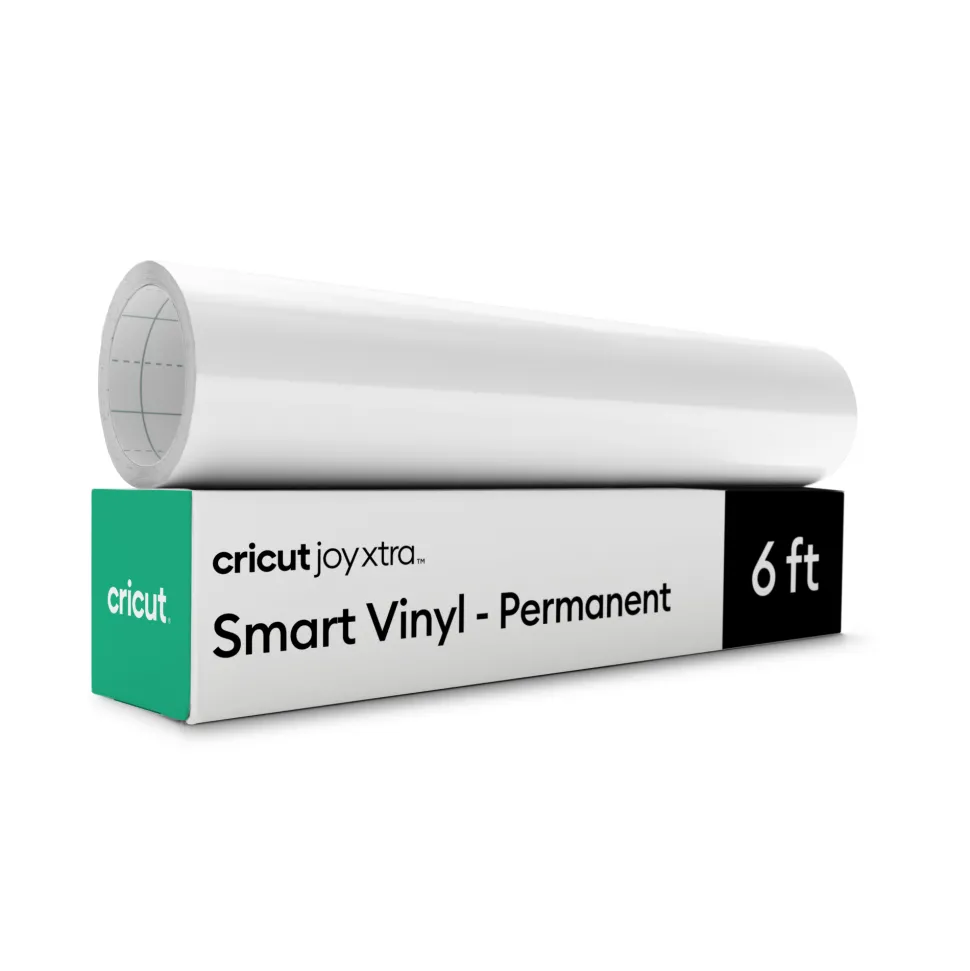 Cricut Joy Xtra™ Smart Vinyl™ - permanentes Vinyl ohne Schneidematte(1,8 m / 6 Fuß), Weiß