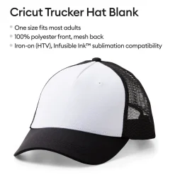 Cricut Trucker-Cap, schwarz/weiß (3 Stk.)