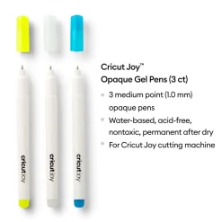 CricutJoy™hochdeckende Gelstifte 1,0mm, Gelb/Weiß/Blau (3Stk.)