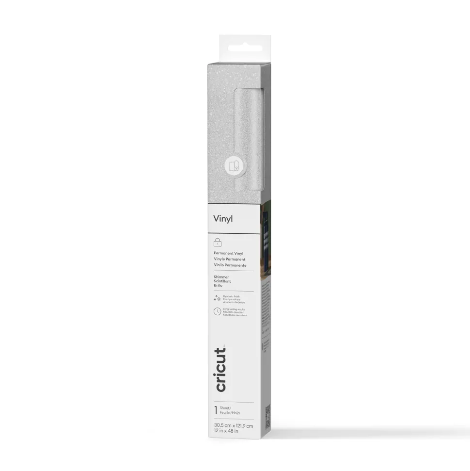 Glanz Vinyl - permanent (1,2 m / 4 Fuß), Silber