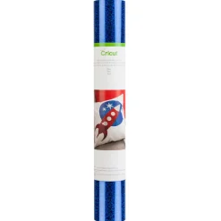 Holografische Glitzerfolie zum Aufbügeln, Blau, 30,5 × 61 cm