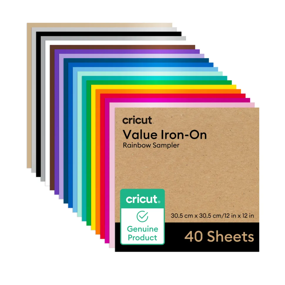 Iron-On im Vorteilspack, Regenbogen-Musterset - 30,5 x 30,5 cm (12 Zoll x 12 Zoll) (40 Stk.)