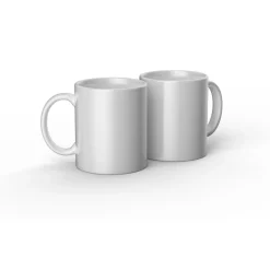 Keramikbecher-Rohling, Weiß - 340 ml/12 oz. (2 Stück)
