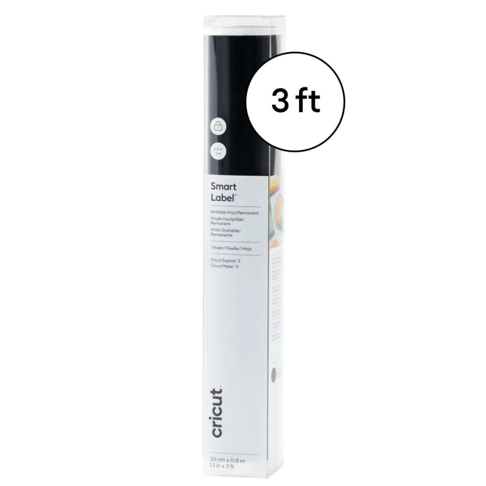 SmartLabel™beschreibbares Vinyl- permanent, Schwarz (0,9cm; 3Fuß)