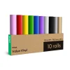 Vinyl im Vorteilspack, Regenbogen-Musterset - 30,5 cm x 1,5 m (12 Zoll x 5 Fuß) (10 Stk.)